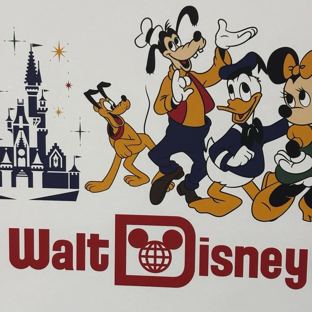 Disney World 50th Magic Kingdom Placemat Board Reversible Map Characters Mickey